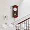 Clockswise Vintage Wood-Looking Plastic Pendulum Wall Clock Silent Wall Mount Battery-Operated, Large Brown QI004145.L.BN - alternate 7